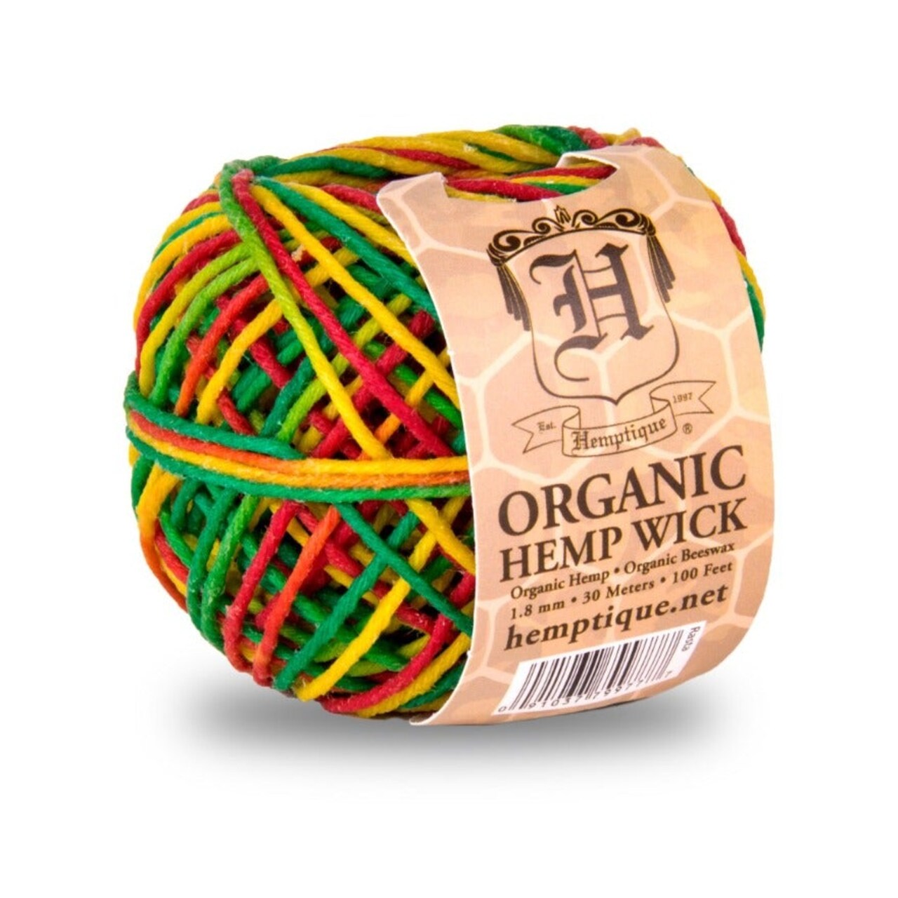 Hemptique Organic Beeswax Hemp Wick Balls Eco Friendly Sustainable Naturally Grown Jewelry Bracelet Making Paper Crafting Scrapbooking Bookbinding Mixed Media Crocheting Macrame Seasonal Holiday Gift Wrapping Outdoor Gardening Candle Making
